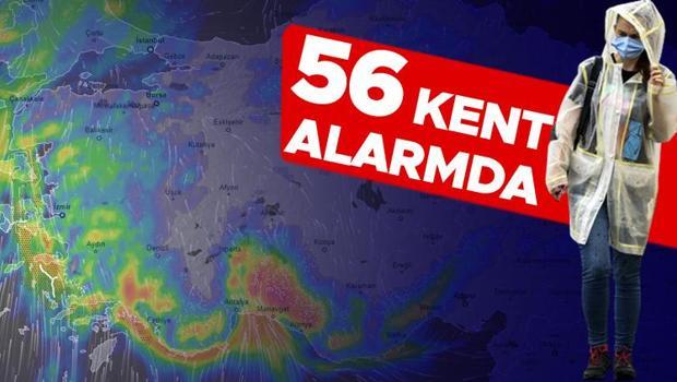 Son dakika: Meteoroloji'den yeni hava durumu uyarısı... 56 kent alarmda: İstanbul için saat verildi