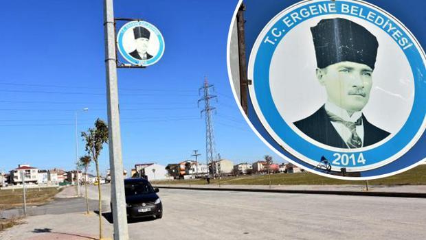 Atatürk resimli belediye tabelalarını kıran şüpheli gözaltında