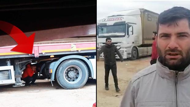 Ukrayna'da mahsur kalan TIR şoförleri yardım istiyor! Bomba patladığında TIR'ın altına girmişler