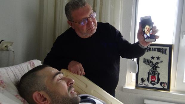 Ahmet Nur Çebi, 13 yıldır yatağa mahkum Beşiktaşlı Zafer’in hayalini gerçekleştirdi