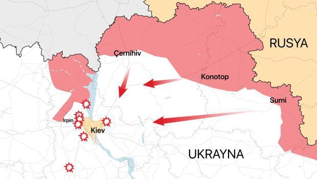 Haritalarla 14 günde Rusya Ukrayna savaşı… Irpin aşılırsa Kiev ne kadar dayanabilir?