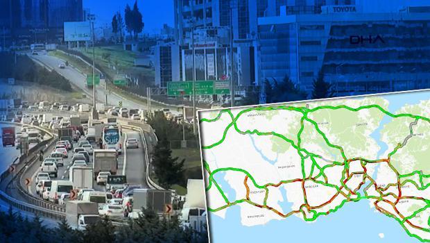Son dakika... İstanbul'da beklenen kar yağışı başladı, trafik felç oldu