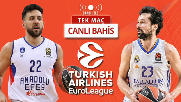Euroleague maçları CANLI YAYINLA Misli.com'da! Anadolu Efes'in Real Madrid karşısında iddaa oranı...
