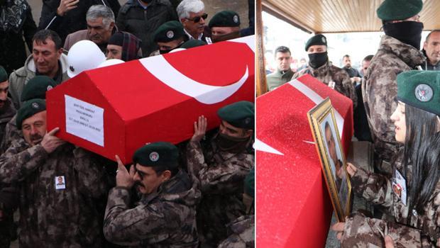 Şehit polise son veda! Eşini özel harekatçı kıyafetiyle uğurladı