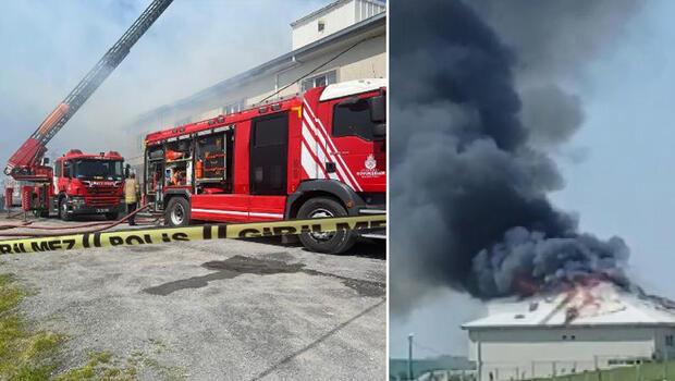 Arnavutköy'de fabrika çatısında yangın 