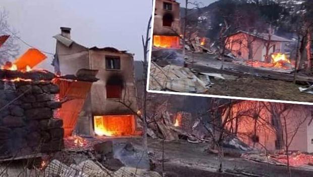 Artvin'de yangın! 6 ev yandı: 1 kişi hayatını kaybetti, kişi 1 kayıp