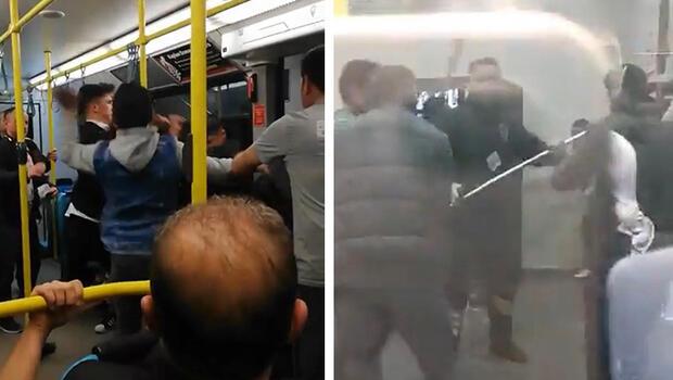 Bursa’da metroda kavga kamerada! Valilikten açıklama geldi