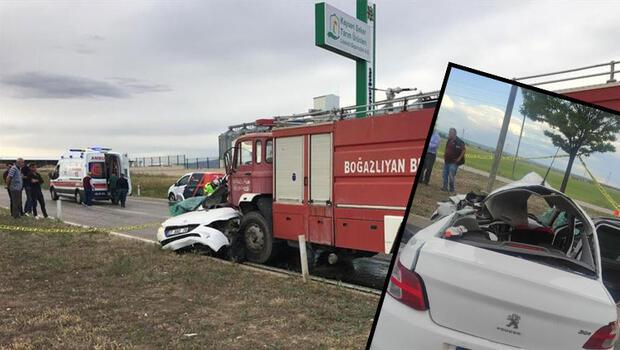 Yozgat'ta feci kaza! İtfaiye aracı ile otomobil çarpıştı: 3 ölü
