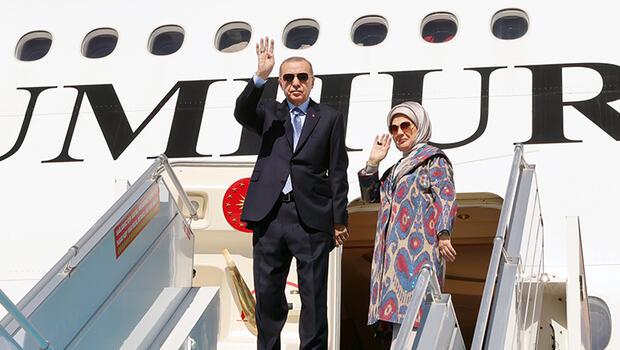 Cumhurbaşkanı Erdoğan, Özbekistan'a gitti