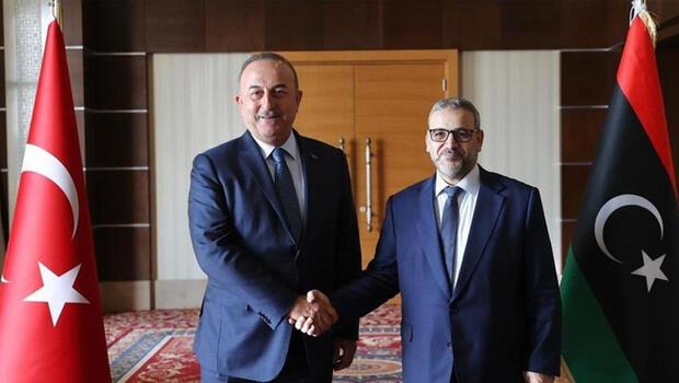 Dışişleri Bakanı Çavuşoğlu, Libya Yüksek Devlet Konseyi Başkanı El-Meşri ile bir araya geldi