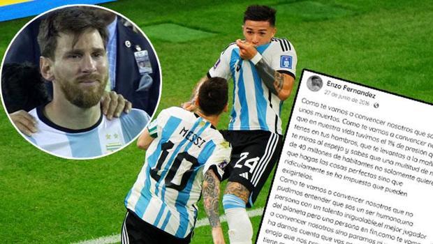 Enzo Fernandez'in Lionel Messi'ye 6 yıl önce yazdığı mektup ortaya çıktı! Bugün Dünya Kupası için beraber savaşıyorlar...