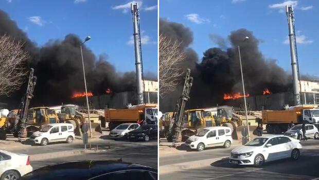 Ankara'da halı fabrikasında yangın