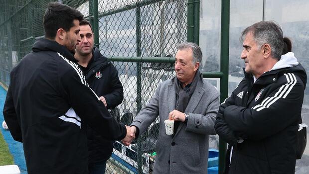 Beşiktaş'ta Ahmet Nur Çebi antrenmanı izledi