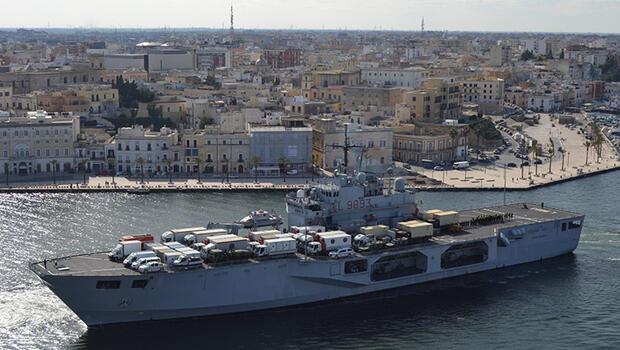 İtalya'dan Türkiye'ye yardım taşıyan askeri gemi yola çıktı