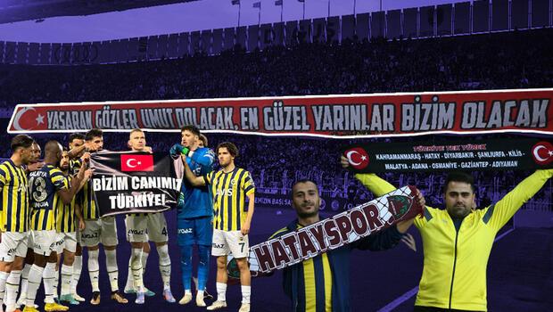 Fenerbahçe-Konyaspor maçında depremzedelere destek! 'Yaralarımızı birlikte saracağız, bizim canımız Türkiye'