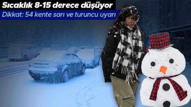 Meteoroloji'den yeni hava durumu raporu: Sıcaklıklar 8-15 derece düşüyor... Yoğun kar alarmı