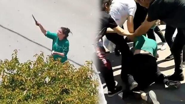 Antalya'da 'bıçaklı kadın' paniği! Mahalleliyi tehdit edip terör estirdi