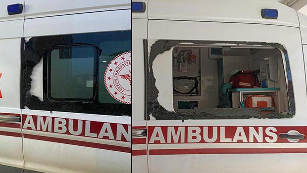 Sağlık ekiplerine saldırdı, ambulansın camını kırdı