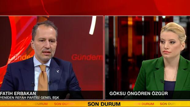 Yeniden Refah Partisi Genel Başkanı Erbakan CNN TÜRK'te