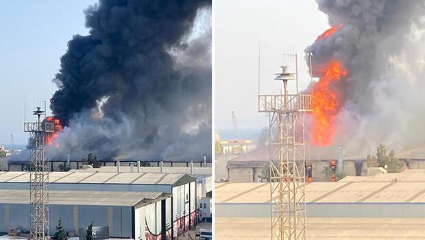 Antalya'da tekne üretim fabrikasında yangın