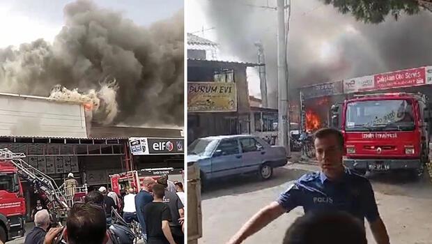 İzmir Bornova'da sanayi sitesinde yangın! 4 iş yerine sıçradı