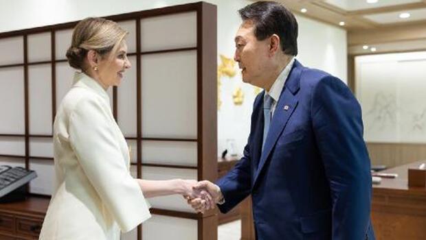 Olena Zelenska, Güney Kore lideri Yeol ile görüştü
