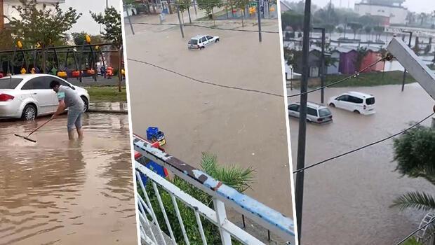Antalya’da 15 dakikalık yağmur hayatı felç etti