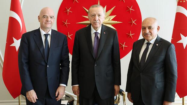 Cumhurbaşkanı Erdoğan, FIFA Başkanı Infantino ve UEFA Başkanı Ceferin’i kabul etti