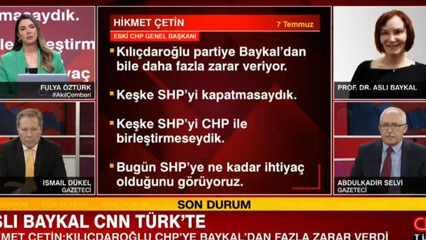 Aslı Baykal CNN Türk'te soruları cevaplıyor