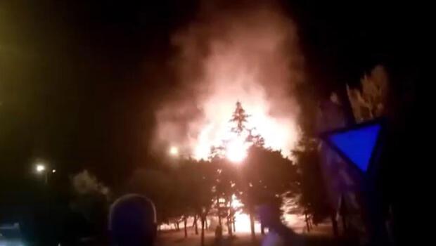 Ankara'da korkutan patlama! Alevler geceyi aydınlattı