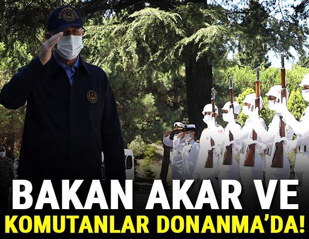 Son dakika haberi: Bakan Akar ve TSK komuta kademesi Donanma Komutanlığında