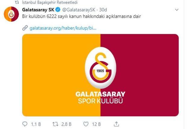 Başakşehir'den Galatasaray'a RT hamlesi!