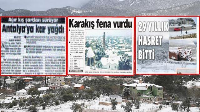 Antalya'ya 29 yıl sonra 'yol kapatan' kar! 1956'dan 1993'e şehrin kar arşivi...