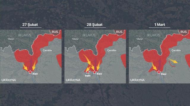 Haritalarla Rusya Ukrayna savaşının 7'nci günü... Şok iddia: 'Rus askerleri kendi araçlarının benzin deposunu deliyor'