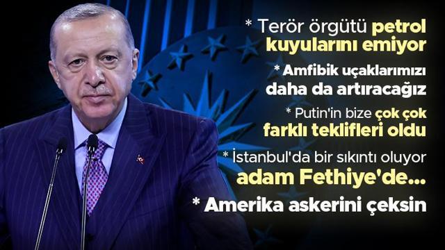 Cumhurbaşkanı Erdoğan gazetecilerin sorularını yanıtladı: Amerika askerini çeksin