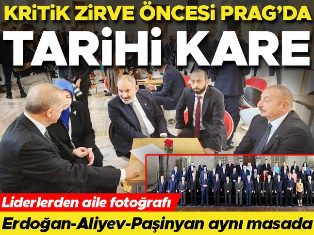 Cumhurbaşkanı Recep Tayyip Erdoğan, Aliyev ve Paşinyan ile Pragda bir araya geldi