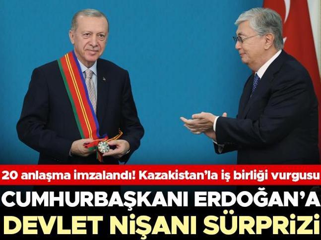 Cumhurbaşkanı Erdoğana devlet nişanı sürprizi