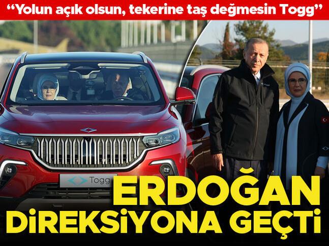 Erdoğan direksiyona geçti... Yolun açık olsun, tekerine taş değmesin Togg