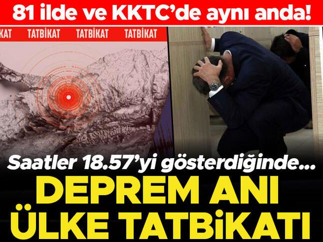Son dakika: Deprem Anı Ülke Tatbikatı Türkiyenin 81 ilinde ve KKTCde 18.57de gerçekleştirildi