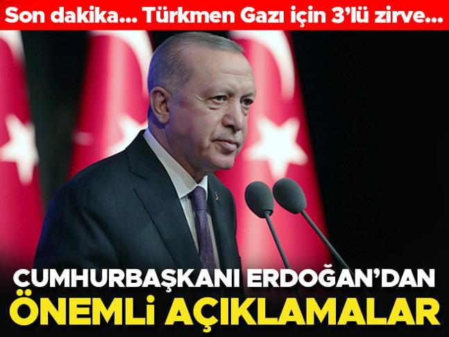 Son dakika: Türkmenistanda üçlü zirve... Cumhurbaşkanı Erdoğandan önemli açıklamalar