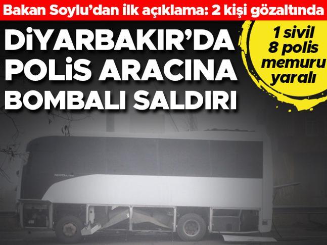 Diyarbakırda bombalı araçlı saldırı Polis aracı geçişi sırasında patlatıldı: Yaralılar var