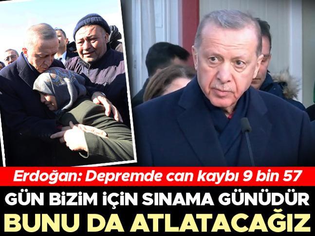 Cumhurbaşkanı Erdoğan Hatayda açıkladı: Depremde can kaybı 9 bin 57, yaralı sayısı 52 bin 979