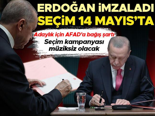 Cumhurbaşkanı Erdoğan, seçim kararını imzaladı: Seçim 14 Mayısta