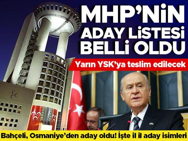 Son dakika: MHP duyurdu İşte il il milletvekili aday listesi