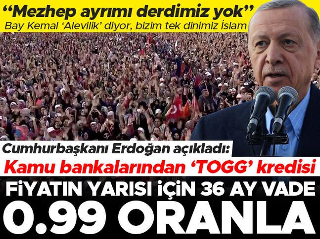 Son dakika Cumhurbaşkanı Erdoğan açıkladı... Kamu bankalarından 36 ay vadeli, 0.99 oranlı TOGG kredisi