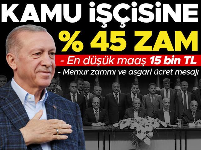Son dakika... Cumhurbaşkanı Erdoğan kamu işçisinin zammını açıklıyor