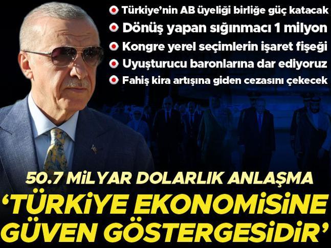 50.7 milyar dolarlık anlaşma... Cumhurbaşkanı Erdoğan: Türkiye ekonomisine güven göstergesi