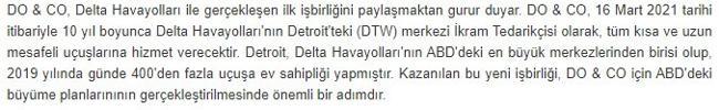 Son dakika... Türk patrondan büyük anlaşma! Do&Co, Delta Havayolları'na ikram sunacak