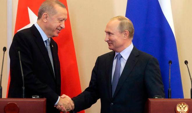 Tarihi zirve sonrası Cumhurbaşkanı Erdoğan ve Putin'den ortak açıklama Tarihi zirve sonrası Cumhurbaşkanı Erdoğan ve Putin'den ortak açıklama