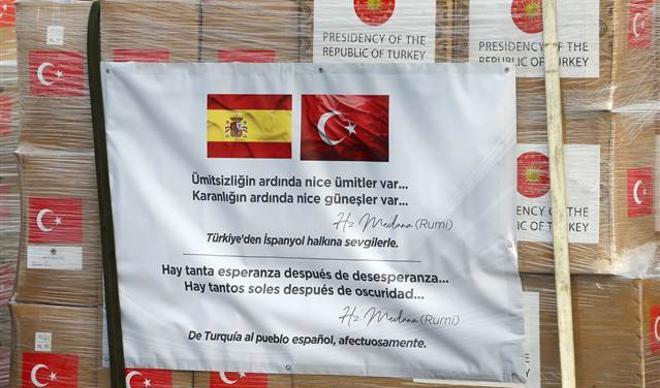Türkiye'den İspanya ve İtalya'ya tıbbi yardım Türkiye'den İspanya ve İtalya'ya tıbbi yardım